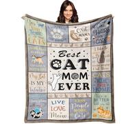 Cozy Cats Throw Blanket Gifts for Women,130x150cm Flannel Print Blanket,Cute Cat Themed Throw for Mum and Cat Lovers,Soft Lightweight All Season Nap Blanket for Couch Decor Lunch Break Party Bedroom