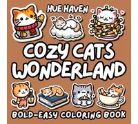 Cozy Cats Wonderland: Bold and Easy Coloring Book for Kids and Adults Simple Stress Relief Designs of Cute Cats Coloring Pages.