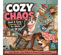 COZY CHAOS Bold & Easy Coloring Book for Adults: Cute Animals, Cozy Mishaps & Funny Everyday Disasters