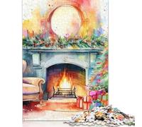 Cozy Christmas at Home Puzzles Jigsaw Puzzle 500 Pieces for Adults Creative Jigsaw Puzzles Difficult Puzzle Challenging Game Gift Toys Teens Family Puzzles 500pcs (52x38cm)