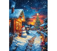 Cozy Christmas Cabin in A Snowy Forest 1000-piece Jigsaw Puzzle Bundle Wildlife Pet Family Puzzle Lovers Brain Training Mindful Activity Spring Recycled Cardboard 1000 PCS