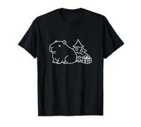 Cozy Christmas Capybara with Tree T-Shirt