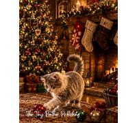 Cozy Christmas Cat Notebook - 8” x 10” Lined Journal | 70 Sheets | Festive Holiday Design: A festive lined notebook with a playful fluffy cat, ... winter scenery for writing, notes or gifts