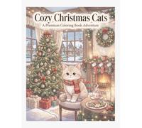 Cozy Christmas Cats: A Bold and Easy Stress Relief Coloring Book with Adorable Cats, Cozy Christmas Cottages, Warm Fireplaces, Holiday Treats, Festive Decorations, and Magical Winter Moments
