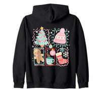 "Cozy Christmas Cuties" - Holiday Icon Design Set Zip Hoodie