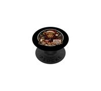 Cozy Christmas Highland Cow Santa Hat Hot Cocoa Cookies PopSockets Adhesive PopGrip