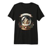 Cozy Christmas Snow Globe Cottage Scene Premium T-Shirt