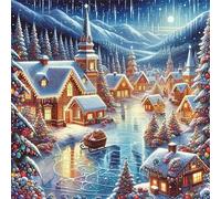 Cozy Christmas Village 90 Piece Jigsaw Puzzles for Adults and Kids, Impossible Puzzle, Jigsaws 90 pieces for adults Gifts, Difficult jigsaw puzzles for The Whole Family