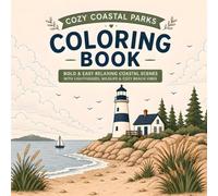 Cozy Coastal Parks Coloring Book: Bold & Easy Relaxing Coastal Scenes with Lighthouses, Wildlife & Cozy Beach Vibes (30 Page Studio)