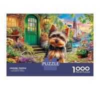 Cozy Coastal Scene 1000 Pieces Durable Cardboard Jigsaw Puzzle Mini Aussie Dog Running on A Street for Teens Eco Friendly Non Toxic Material 52x38cm/1000pcs