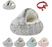 Cozy Cocoon Dog Bed, Cozy Cocoon Pet Bed for Dogs, Cozys Cat Cave Dog Beds with Cover Cave, Funny Fuzzy Cocoons Large Pet Beds for Dogs/Cats, Removable and Washable Round Nest (Brown, S)