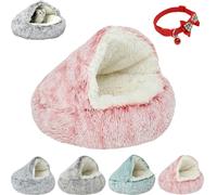 Cozy Cocoon Dog Bed, Cozy Cocoon Pet Bed for Dogs, Cozys Cat Cave Dog Beds with Cover Cave, Funny Fuzzy Cocoons Large Pet Beds for Dogs/Cats, Removable and Washable Round Nest (Pink, L)