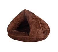 Cozy Coffee-colored Pet Bed: Warm and Soft Kennel for Small Pets, Sleeping Bag Style, Ideal for Cats and Small Dogs