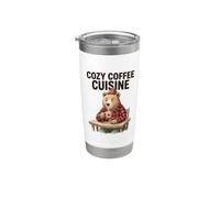 Cozy Coffee Cuisine Bear Humor Rustic Lover Stainless Steel Insulated Tumbler