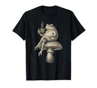 Cozy Coffee Frog Lover Cottagecore Aesthetic T-Shirt