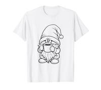 Cozy Coffee Gnome Line Art Value Graphic T-Shirt