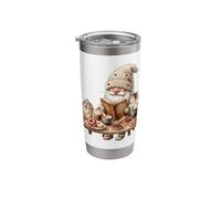 Cozy Coffee Gnome Reading Book Pastries Stainless Steel Insulated Tumbler