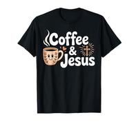 Cozy Coffee & Jesus Christian Faith Mug Cross T-Shirt