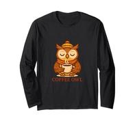 Cozy Coffee Owl Morning Mood Long Sleeve T-Shirt