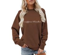 Cozy Coffee Sweatshirt for Book Lovers, Graphic Sweater, Soft Casual Crew Neck Jumper, Comfortable Top, coffee, XL