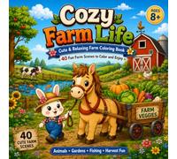 Cozy Coloring Book: Farm Life Adventures for Ages 8+ | 40 Bold & Easy Pages with Cute Animals, Gardens, Fishing, Harvest Scenes and Cozy Country Fun