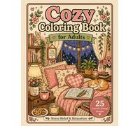 Cozy Coloring Book For Adults Stress Relief & Relaxation: 25 Adorable Cozy Spaces, Cute Interiors, and Peaceful Moments for Relaxation