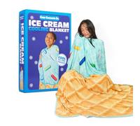 Cozy Concepts Co. Ice Cream Cooling Blanket, Super Soft Plush Throw for Teens and Kids, A Cozy Dorm Room Essential, Fun Back to School Stuff & Perfect Comfort Gift for Students