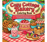 Cozy Cottage Bakery Coloring Book: 40 Bold and Easy Designs of Cute Breads, Cakes, Pastries, Coffee and Cottagecore Treats for Adults, Teens and Kids - Simple and Relaxing
