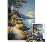 Cozy Cottage by The Lake Puzzles for Adults 1000 Puzzles Think Sharper, Stress Relief, Home Fun, (50x75cm)