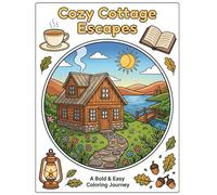 Cozy Cottage Escapes: A Bold & Easy Coloring Book with Cozy Cottages, Mushrooms, Tea Scenes and Peaceful Nature for Relaxation & Stress Relief (Easy Breezy Bold)