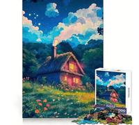 Cozy Cottage Floral Meadow Jigsaw Puzzles 1000 Pieces for Adults Mental Boost, Premium Print, Fun Challenge, (50x75cm)
