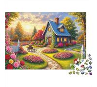 Cozy Cottage Garden_1 1000 Pc Eco-Friendly Paper Premium Jigsaw Puzzle for Kids Puzzle Beginners, Ultra Difficult Puzzle, After-school Puzzle Activity, Puzzle 70x50cm/1000pcs