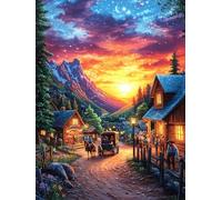 Cozy Cottage in A Mountain Valley 1000 Pieces Set Premium Jigsaw Puzzle Science Fiction Magical Dream Teen Fans 14-18 Yrs Logic Skill Leisure Adventure Valentines Gift Creativity & Gift
