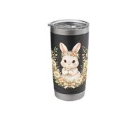 Cozy Cottagecore Bunny Cute Floral Rabbit Easter Aesthetic Stainless Steel Insulated Tumbler