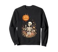 Cozy Cottagecore Skeleton Wildflower Nature Goth Sweatshirt