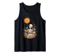 Cozy Cottagecore Skeleton Wildflower Nature Goth Tank Top