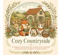 Cozy Countryside: un cahier de coloriage apaisant avec des animaux dans des scènes de campagne cosy, pour adultes et adolescents