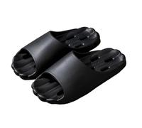 Cozy Couples Outdoor Bath Slippers with Open Work Design Quick-Dry Shower Sandals for Home Use, Lightweight Non-Slip Unisex Footwear (Black, 3.5)
