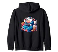 Cozy Cow Gaming Snacks Fries Milkshake Zip Hoodie