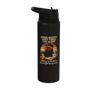 Cozy Crime Analyst Messy Bun Cat True Crime Stainless Steel Insulated Water Bottle