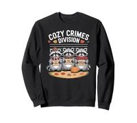 Cozy Crimes Division Funny Fall Raccoons Autumn Leaves Sweatshirt