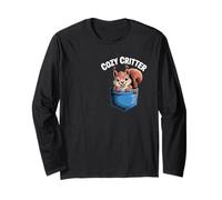 Cozy Critter - Cute Squirrel in Pocket Cartoon Design Long Sleeve T-Shirt