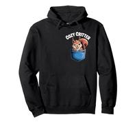 Cozy Critter - Cute Squirrel in Pocket Cartoon Design Pullover Hoodie