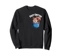 Cozy Critter - Cute Squirrel in Pocket Cartoon Design Sweatshirt