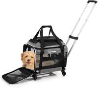 Cozy Cruiser Airline Approved Top-Expanding Pet Carrier on Wheels- Rolling Carrier- Designed for Dogs & Cats- Extra Spacious Soft Lined Carrier! 18x11x11 (Original Mesh Sides)