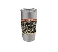 Cozy Cryptid Library Booked Solid Reader Fantasy Books Read Stainless Steel Insulated Tumbler