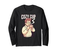 Cozy Cup Morning Routine Hot Coffee Lover Beverage Relaxatio Long Sleeve T-Shirt