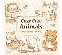 Cozy Cute Animals Coloring Book: Simple cute relaxing stress-relieving coloring book for teens and adults