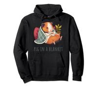 Cozy Cute Guinea Pig in a Blanket Drinking Tea or Coffee Pullover Hoodie
