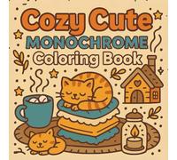 Cozy Cute Monochrome Coloring Book: 50 Adorable and Relaxing Black-and-White Designs for Stress Relief and Joy